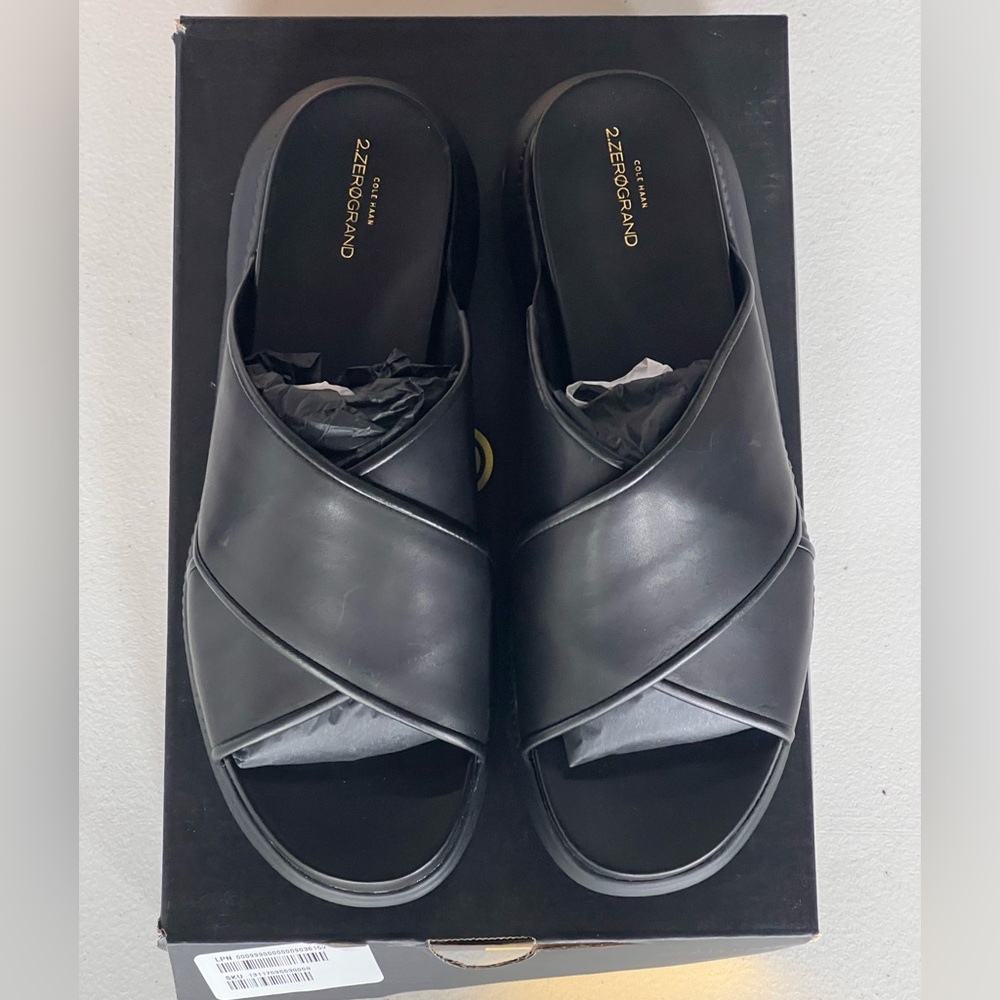 Brand New Women’s Cole Haan ZeroGrand Criss Cross Sandel Black Size 9